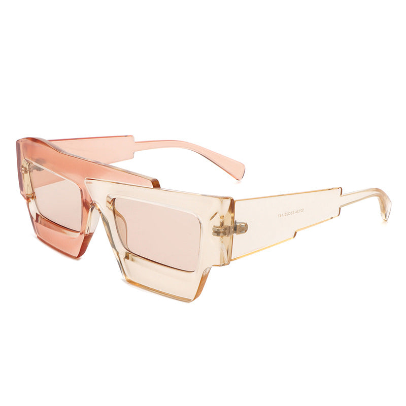 Wholesale PC Large Frame Sunshade Contrast Color Sunglasses